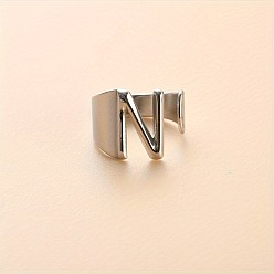 Letter N 304 из нержавеющей стали манжеты кольца, цвет нержавеющей стали, Письмо N, 16 мм, внутренний диаметр: 18 мм