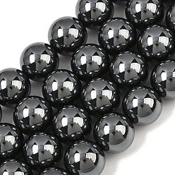 Hématite Sans Magnétique   Synthétiques non-magnétiques hématite perles brins, lisse et rond, Note 5 un, 12mm, Trou: 1.4mm, Environ 35 pcs/chapelet, 16.14'' (41 cm)