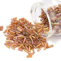 Индийский Красный Ab цветные бусины из стекляруса, прозрачные цвета радуги, Индийская красная, 6x2 мм, отверстие: 1 мм, о 450 г / мешок, около 10000 шт / упаковка