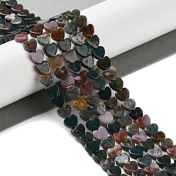 (RRHB277) Кристалл на подкладке из медово-бежевого цвета Природного индийского агата бисер нитей, сердце, 6x6x3 мм, отверстие : 1 мм, около 69~71 шт / нитка, 14.57''~14.96'' (37~38 см)