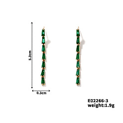 Платина Блестящие модные женские серьги-гвоздики, модный и универсальный, цепочка-оберег, платина, 52x3 мм