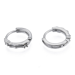 Couleur Acier Inoxydable Boucles d'oreilles créoles en acier inoxydable résistantes au ternissement, paramètres de boucle d'oreille pour strass, couleur inox, 304mm, pin: 14x14.5x2.5 mm, s'adapter pour 1 mm strass
