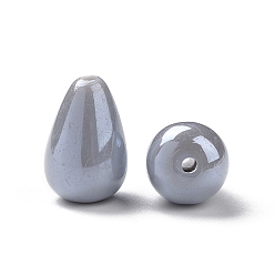 Светлый Стально-синий Непрозрачные акриловые бусины, гладкая капля, светло-стальной синий, 15x10 мм, отверстие : 1.6 мм, Около 600 шт / 500 г