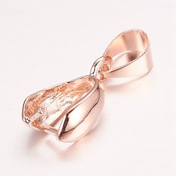 Розовое Золото Стойки обшивки латунь подвесные прижимные поручительств, без никеля , розовое золото , 13.5x7~8x4 мм, отверстие : 4x5 мм