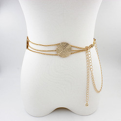 Золотой Винтажная литая геометрическая дисковая цепочка с цепочками на талию и живот для женщин, золотые, 1100 мм