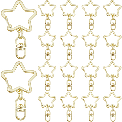 Light Gold 20 шт. застежки для брелков из цинкового сплава, звезда, золотой свет, 50 мм
