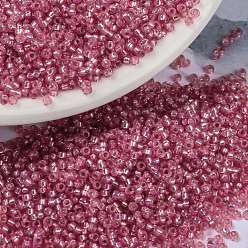 (RR556) Dyed Rose Silverlined Alabaster MIYUKI Round Rocailles Beads, Japanese Seed Beads, 15/0, (RR556) Dyed Rose Silverlined Alabaster, 15/0, 1.5mm, Hole: 0.7mm, about 27777pcs/50g
