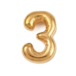 Number 304 подвески из нержавеющей стали, фигурные подвески, золотые, число 3, 20x13x5.5 мм, отверстие : 3x2 мм