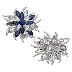 Платина 2 шт. броши в виде цветка со стразами, с значком из сплава для рюкзака, платина, 58x60 мм