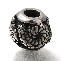 Античное Серебро 304 из нержавеющей стали европейские шарики, бусины с большим отверстием, рондель, античное серебро, 10x9.5 мм, отверстие : 4 мм