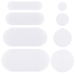 Белый 40шт 4 стиль пластиковая сетка холст листы, подушечки для формирования дна сумки, шаблон для изготовления кошелька, для пряжи крючком, вышивка ремесло, плоско-круглые, белые, 7.6~17.8x0.15 см, 10 шт / стиль