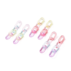 Colorful 3Pair 3 Colors Candy Color Acrylic Cable Chain Tassel Dangle Stud Earrings for Women, Colorful, 77x16.5x4mm, Pin: 0.7mm