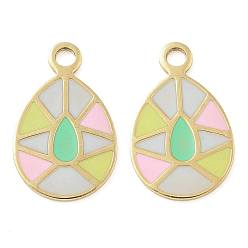 Разноцветный Ионное покрытие (ip) 304 брелоки из нержавеющей стали с эмалью, реальный 18 k позолоченный, очарование слезы, красочный, 16.5x10.5x0.5 мм, отверстие : 1.8 мм