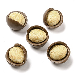 Cornsilk Opaque Resin Decoden Cabochons, Imitation Nut, Macadamia Nuts, Cornsilk, 24x23x20mm