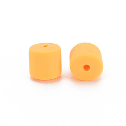 Orange Handmade Polymer Clay Bead Strands, Column, Orange, 6.5x6mm, Hole: 1.2mm, about 61pcs/strand, 15.75 inch(40cm)