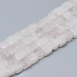 Quartz Rose Naturel a augmenté perles de quartz brins, cube, 6~6.5x6~6.5x6~6.5mm, Trou: 1mm, Environ 65 pcs/chapelet, 16.1 pouce