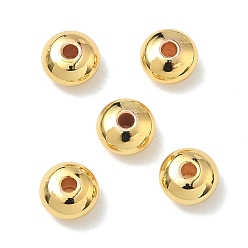 Настоящее золото 18K Латунные бусины, рондель, стойки покрытие, без кадмия и без свинца, реальный 18 k позолоченный, 7x4 мм, отверстие : 1.6 мм