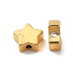 Matte Gold Color Rack Plating Brass Beads, Long-Lasting Plated, Star, Matte Gold Color, 7.5x8x3mm, Hole: 1.2mm.