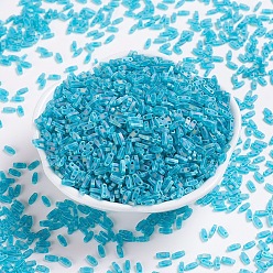 (QTL2405FR) Matte Transparent Teal AB MIYUKI Quarter TILA Beads, Japanese Seed Beads, 2-Hole, (QTL2405FR) Matte Transparent Teal AB, 5x1.2x1.9mm, Hole: 0.8mm, about 24000pcs/500g