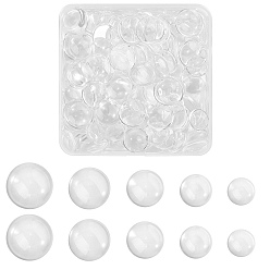 Clear 150 Pcs 5 Styles Transparent Glass Cabochons, Clear Dome Cabochon for Cameo Photo Pendant Jewelry Making, Clear, 30pcs/style