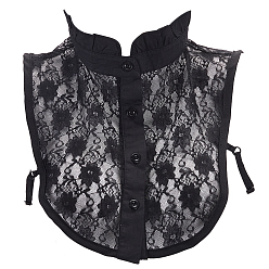 Черный Воротник из полиэстерового кружева, съемная кружевная отделка декольте, аксессуары для одежды, чёрные, 300x320x3.5 мм