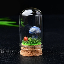 (306FM) Жонкиль матовый с лаймовой подкладкой Натуральная яшма с синими пятнами, демонстрационные украшения из грибов, со стеклянной крышкой, для украшения рабочего стола домашнего офиса, 20 мм