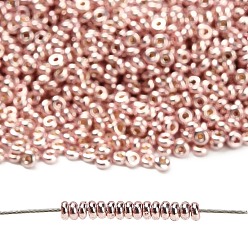 (PF552) PermaFinish Subtle Pink Metallic Toho 8/0 полукруглые бусины, японский бисер, (pf 552) Permafinish нежно-розовый металлик, 3x1.15 мм, отверстие : 1.2 мм, Около 744 шт / 10 г