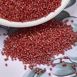 (DB1780) Огненно-красный AB с Белой Подкладкой Бусины miyuki delica, цилиндр, японский бисер, 11/0, (дБ 1780) огненно-красный на белом фоне, 1.3x1.6 мм, отверстия: 0.8 мм, около 10000 шт / мешок, 50 г / мешок