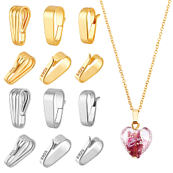 Платиновый & Золотой 12 шт. 6 стили 925 застежки-кнопки из стерлингового серебра, платиной и золотом, 6.5~7.5x3.5~5x2~2.5 мм, отверстие : 6~7x2.5~3 мм, 2 шт / стиль