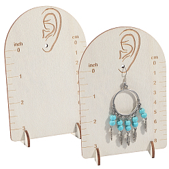 Папайя Оранжевый 2 наборы сережек из самшита в форме арки, демонстрационные стенды с мерной шкалой, papayawhip, 8.85x4.85x13.4 см