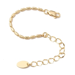 Настоящее золото 18K Изготовление браслетов из латунной цепочки с колоннообразными звеньями, для изготовления жемчужных украшений своими руками, реальный 18 k позолоченный, 3.23 дюйм (8.2 см)