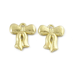 Light Gold Rack Plating Alloy Pendants, Bowknot Charm, Light Gold, 15.5x12.5x2mm, Hole: 1.4mm
