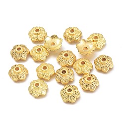 Золотой 6 пластмассовые шарики из пластмассы ccb, цветок, золотые, 11x4 мм, отверстие : 2.3 мм