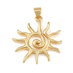 Золотой Латунные подвески, солнце, золотые, 25.5x25x2.5 мм, отверстие : 4x3.7 мм