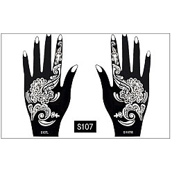 Black Body Art Tattoo Stencil for Hands, Temporary Tattoo Template, Black, 21x12cm