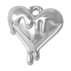 Нержавеющая Сталь Цвет 304 подвески из нержавеющей стали, очарование тающего сердца, цвет нержавеющей стали, 17x16 мм