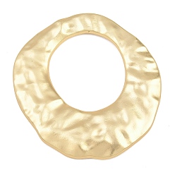 Golden Alloy Big Pendants, Hammered Irregular Round Charms, Golden, 62x59.5x4mm, Hole: 33.5x31mm