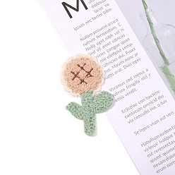 Цвет Древесины Полотенце в форме цветка, стиль вышивки, хлопок, гладить/пришивать заплатки, аппликация, значки, для одежды, деревесиные, 62x37 мм