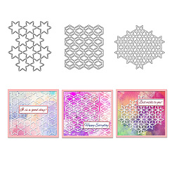 Нержавеющая Сталь Цвет Тема карты трафареты для резки углеродистой стали, для diy scrapbooking, Фотоальбом, декоративная бумага для тиснения, цвет нержавеющей стали, 90~131x103~116x0.8 мм, 3 шт / комплект