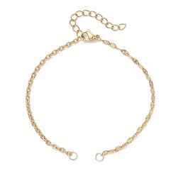 Золотой 304 изготовление браслетов из цепей из нержавеющей стали и текстурированных цепей, золотые, 6-5/8 дюйм (16.7 см)