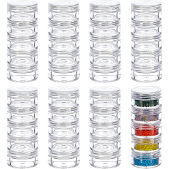 Прозрачный Пластмассовый шарик контейнеры, колонка, 5 флаконы, прозрачные, 3x7.7см, 8pcs / коробка