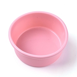 Pink DIY Food Grade Silicone Molds, Cake Pan Molds, For DIY Chiffon Cake Bakeware, Flat Round, Pink, 4-Inch, 112x47mm, Inner Diameter: 104mm