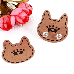 Cat Shape 100Pcs Paper Earring Holders Display Cards, Camel, Cat Shape, 37x37mm