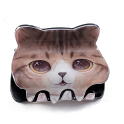 Седло Коричневый Заколки для волос из ПВХ в форме кошачьих когтей, аксессуары для волос для женщин и девочек, седло коричневый, 32x51x33 мм