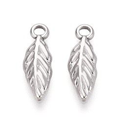 Нержавеющая Сталь Цвет 304 амулеты из нержавеющей стали листа, не тускнеет, цвет нержавеющей стали, 15x5x2 мм, отверстие : 1.6 мм