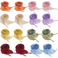 (52) Непрозрачная лаванда 8 пары 8 цветные полиэстеровые шнурки, разноцветные, 1190x23x0.3 мм, 1 пара / цвет