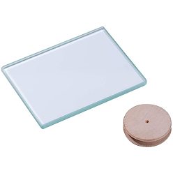 (52) Непрозрачная лаванда Закаленное стекло ручной работы инструмент для нанесения покрытия из кожи с шлифовкой кожей круглая плоская палочка растительного дубления, полировщик края полировщика кожи, разноцветные, 13x10x0.8 см