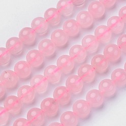 Розовый Кварц Природного розового кварца нитей бисера, класс А, круглые, 6 мм, отверстие : 1 мм, около 63 шт / нитка, 15.7 дюйм