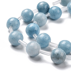 Celestite Natural Celestite/Celestine Beads Strands, Round, 8~8.5mm, Hole: 1mm, 30pcs/strand, 15.55 inch(39.5cm)