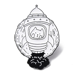 Белый Эмалевые булавки, булавки для лацканов из сплава для одежды рюкзака, кошка, белые, 40x27 мм